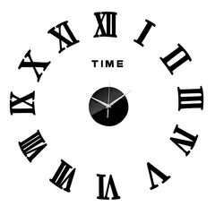 OKAY - Reloj De Pared Análogo Decorativo 3d Diseño Moderno Estructura Numeros Fondo Romanos