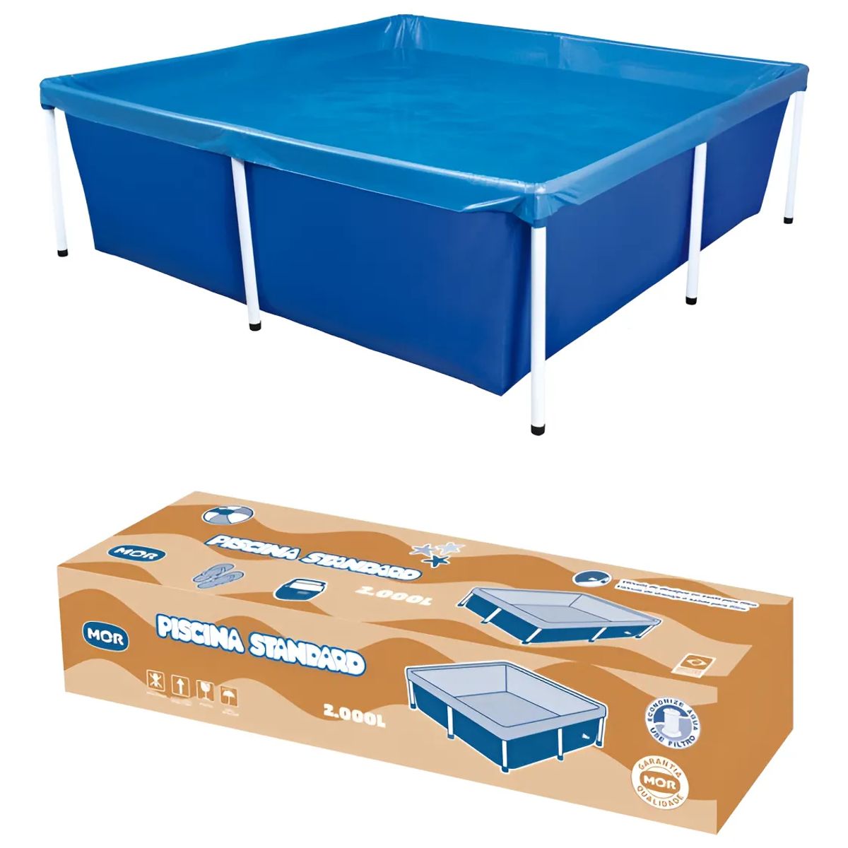 MOR - Piscina Estructural Mor 2000 Litros Cuadrada 187x187cm