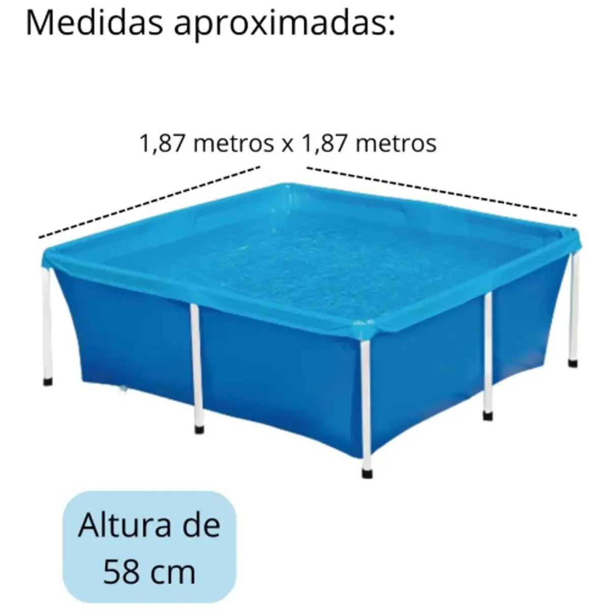 MOR - Piscina Estructural Mor 2000 Litros Cuadrada 187x187cm