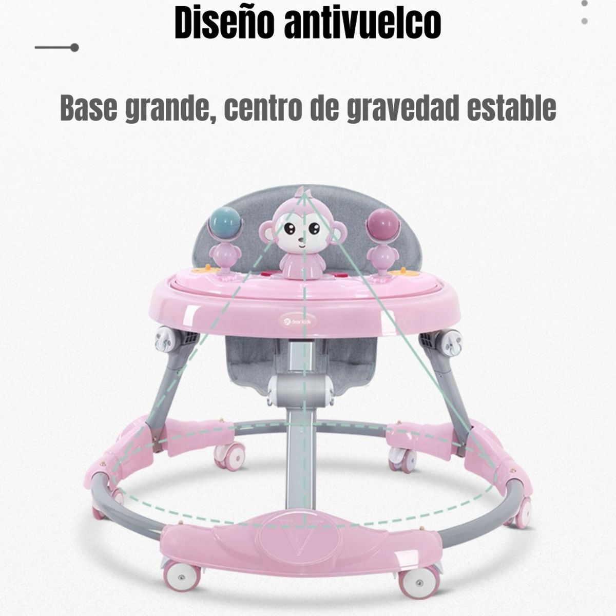 LUBABYCAS - Andador bebé Caminador Plegable Apoya Pies Bora Rosado Lubabycas