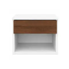 DECORACION CREATIVA - Velador 1 Cajon Flotante Blanca Albayalde premium