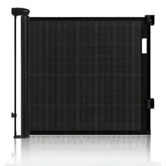 GENERICO - Baranda Reja Puerta Seguridad Retráctil Para Bebe Y Mascotas Negro