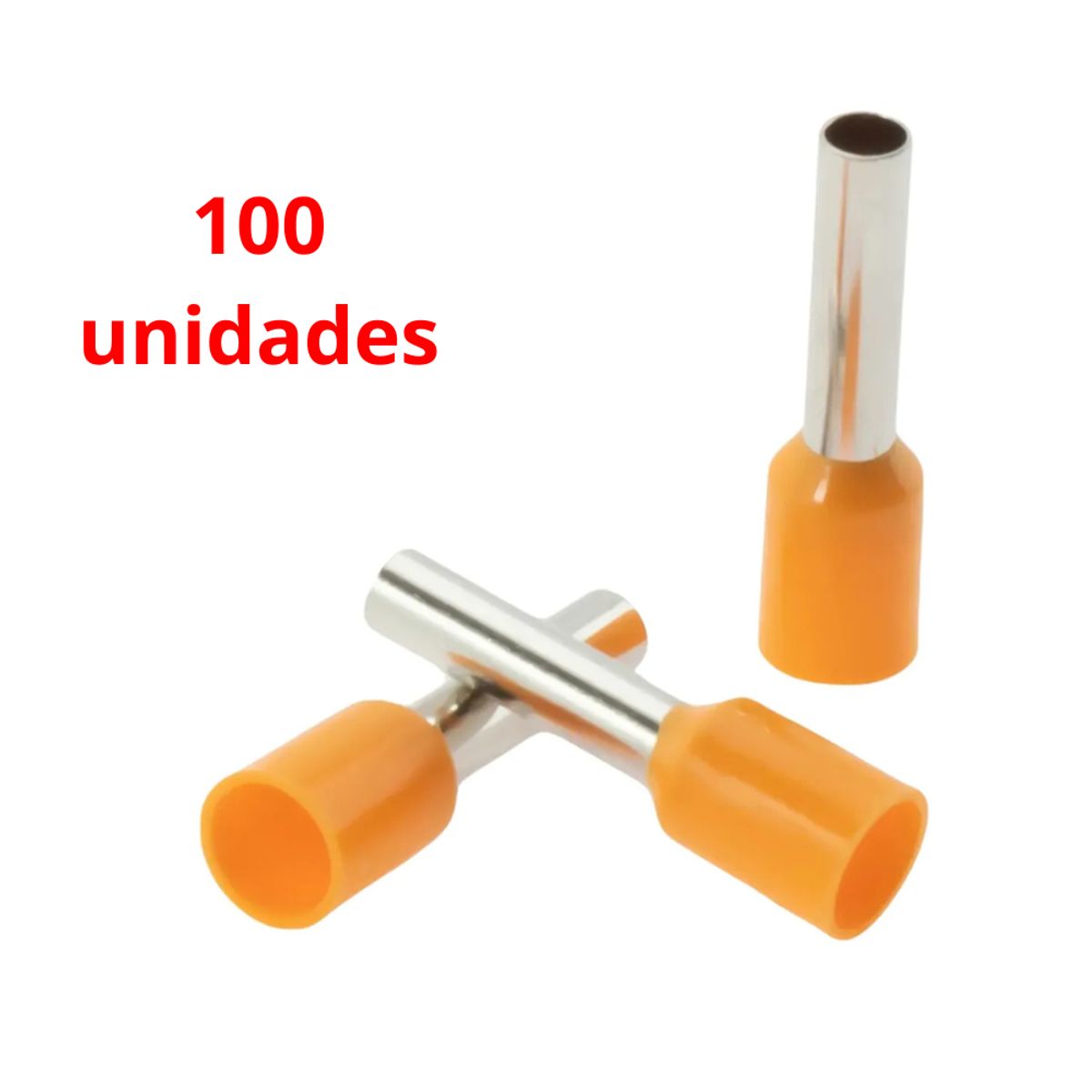 GENERICO - Ferrule 4 mm 12 Awg Naranjo 100 Un