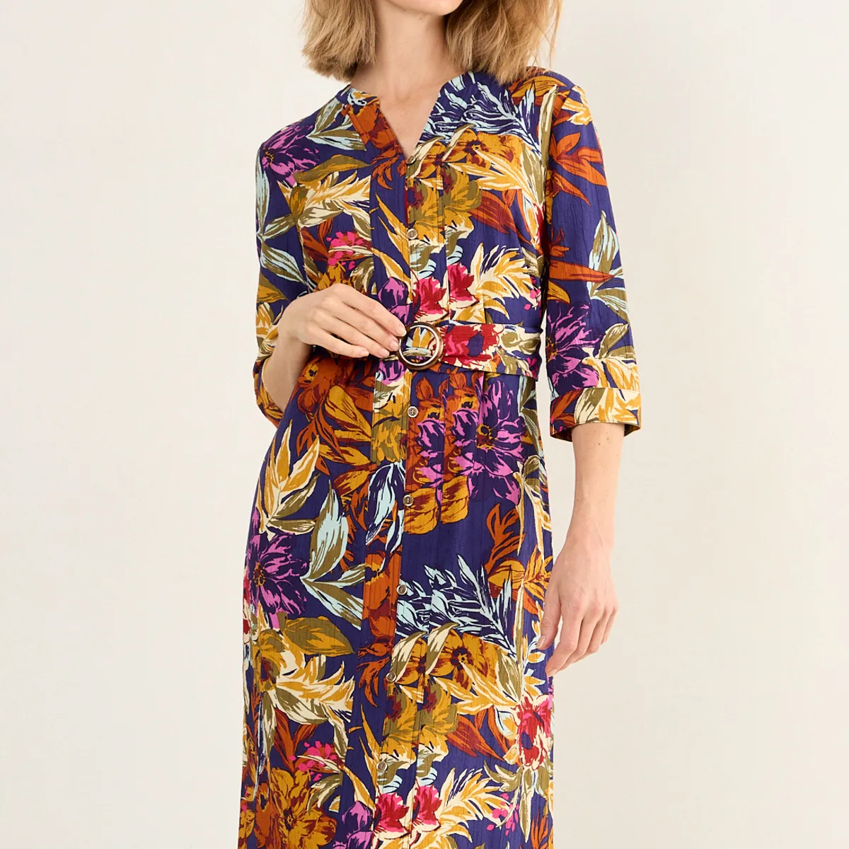 MA GRIFFE - Vestido Estampado Mujer Azul Magriffe