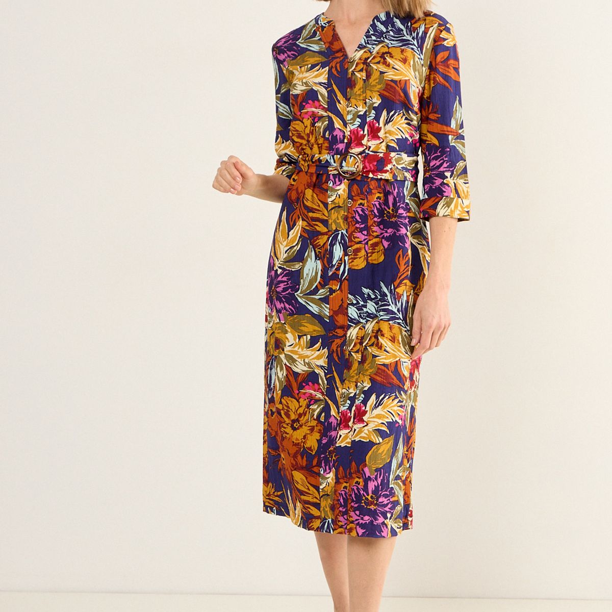 MA GRIFFE - Vestido Estampado Mujer Azul Magriffe