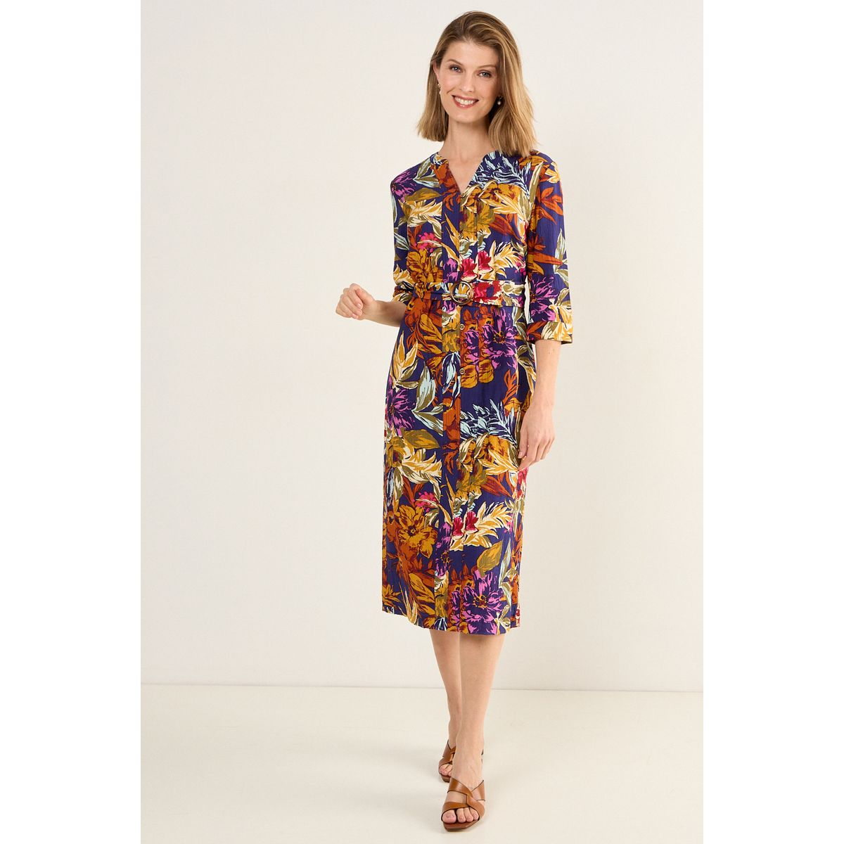 MA GRIFFE - Vestido Estampado Mujer Azul Magriffe