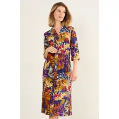 MA GRIFFE - Vestido Estampado Mujer Azul Magriffe