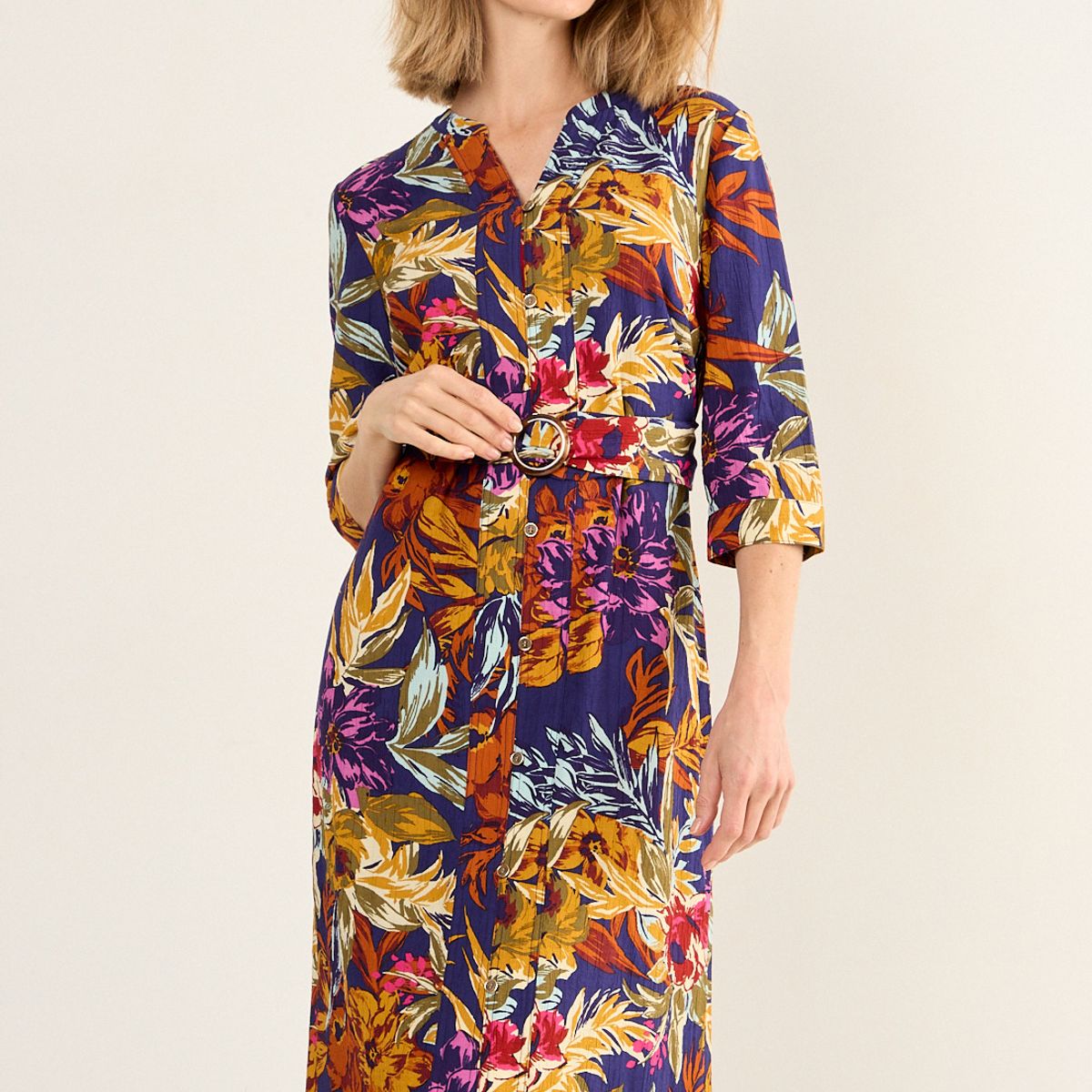 MA GRIFFE - Vestido Estampado Mujer Azul Magriffe