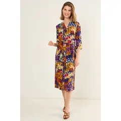 MA GRIFFE - Vestido Estampado Mujer Azul Magriffe