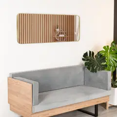 TUHOME - Espejo Loky Rectangular 45x120x38 Cm Dorado Con Marco Metalico