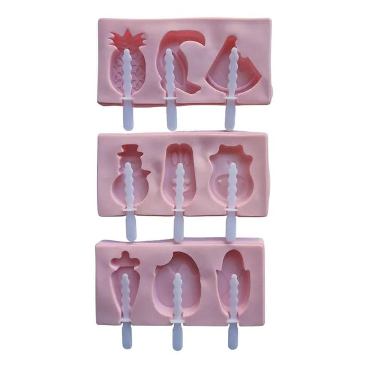 GENERICO - Pack 3 Moldes De Silicona Para Helado Infantiles