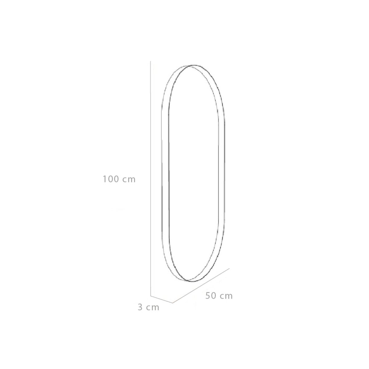 TUHOME - Espejo Gate Rectangular 100x50x3 Cm