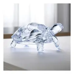 GENERICO - Figura Decorativa Tortuga Vidrio 19 cm Transparente Centro de Mesa
