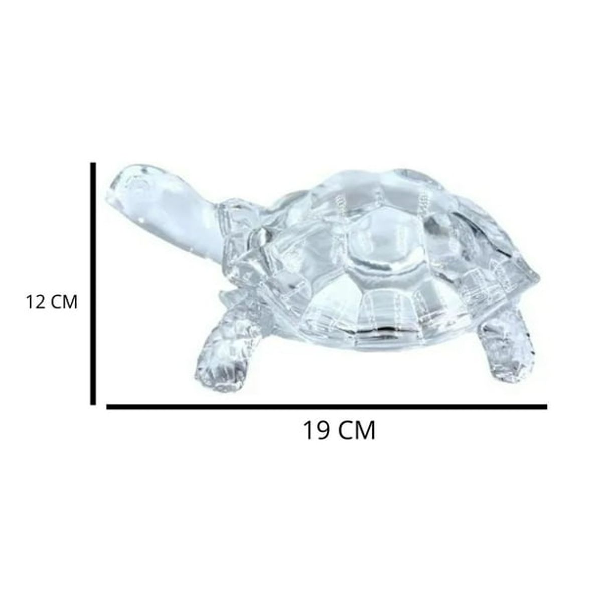 GENERICO - Figura Decorativa Tortuga Vidrio 19 cm Transparente Centro de Mesa