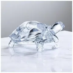 GENERICO - Figura Decorativa Tortuga Vidrio 12 cm Transparente Centro de Mesa