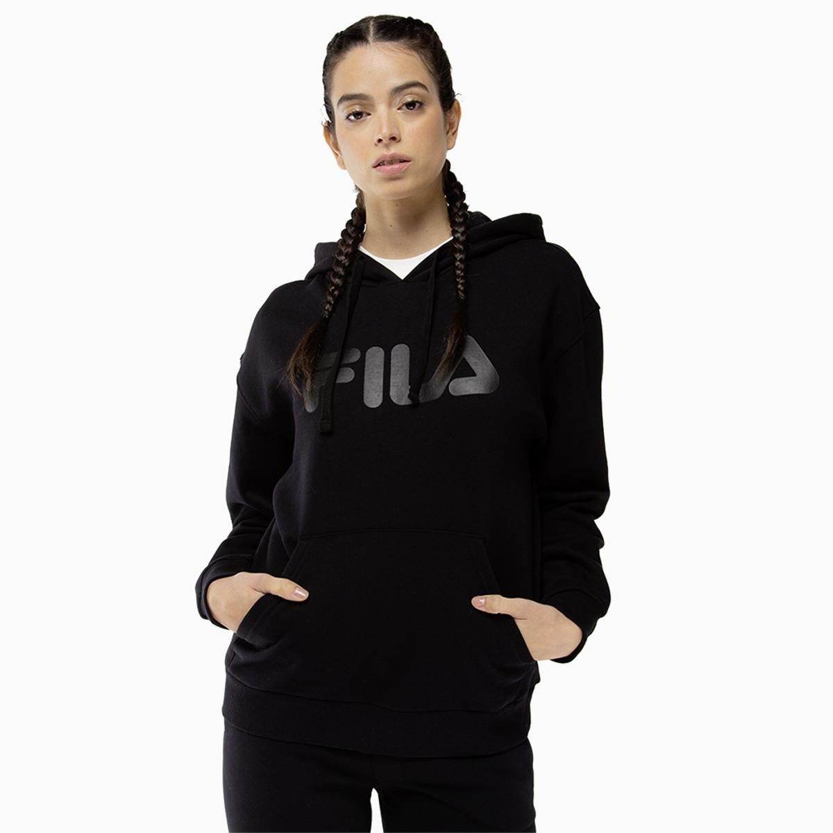 FILA - Polerón Fila Comfort Letter II Mujer Negro