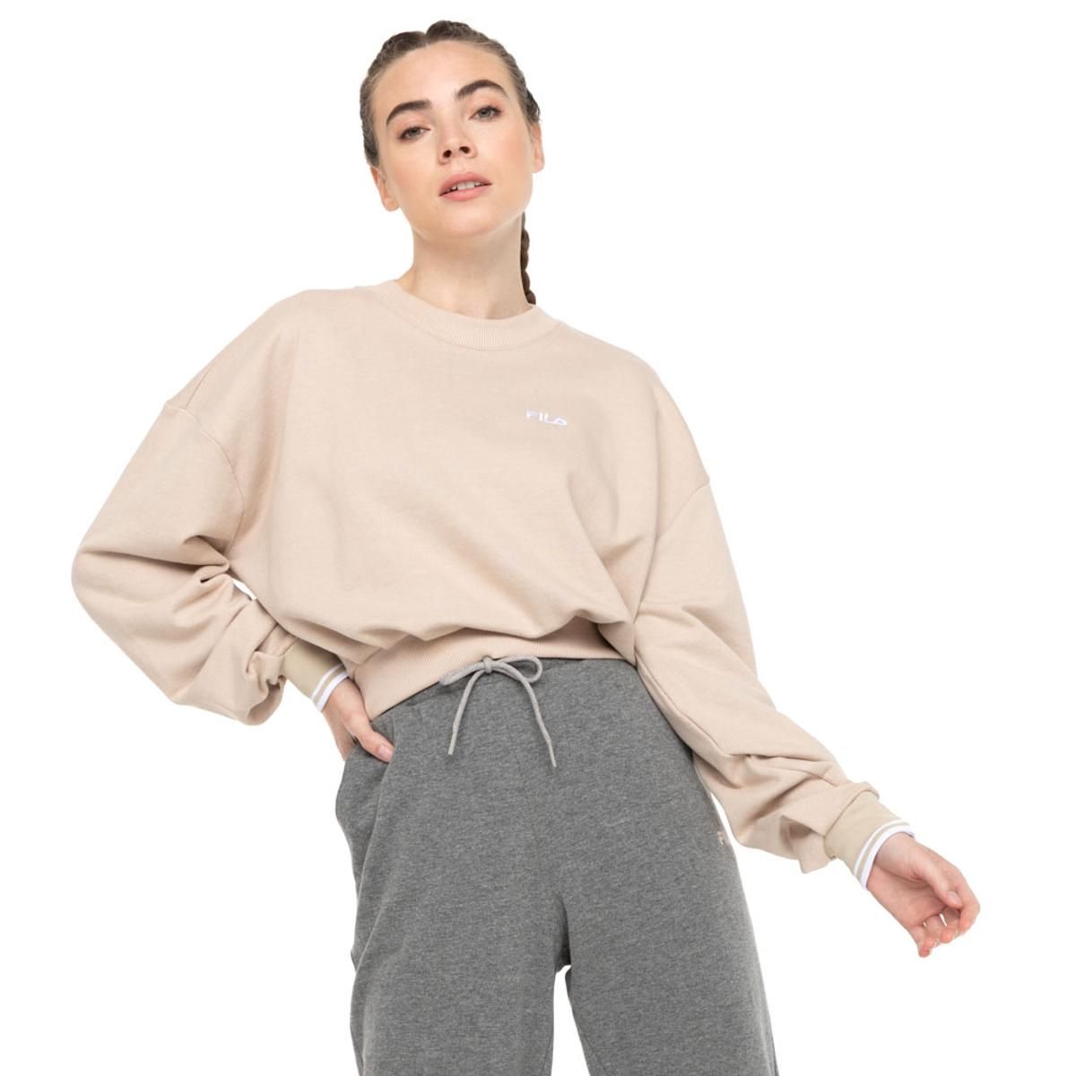 FILA - Polerón Fila Cropped Mujer Beige