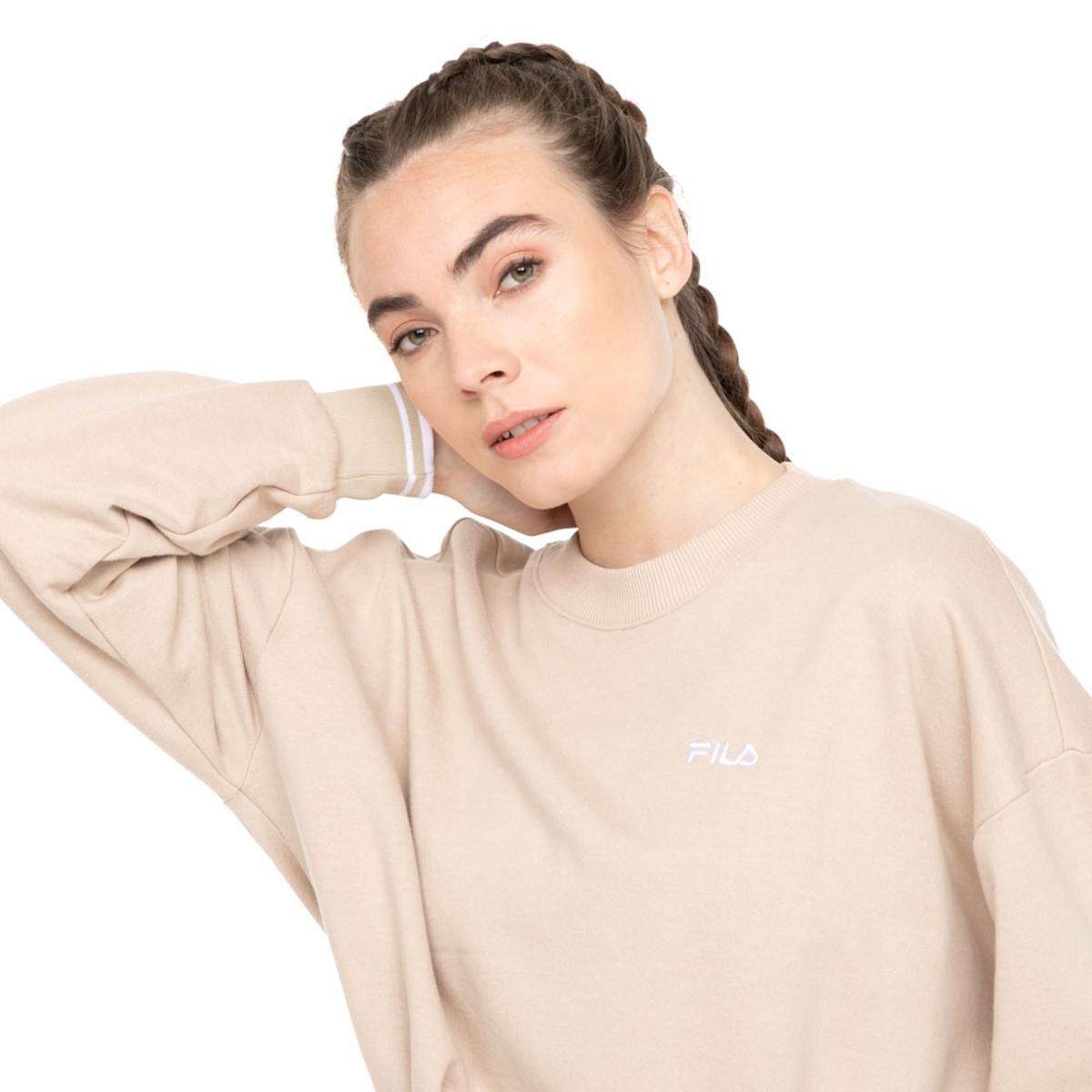 FILA - Polerón Fila Cropped Mujer Beige