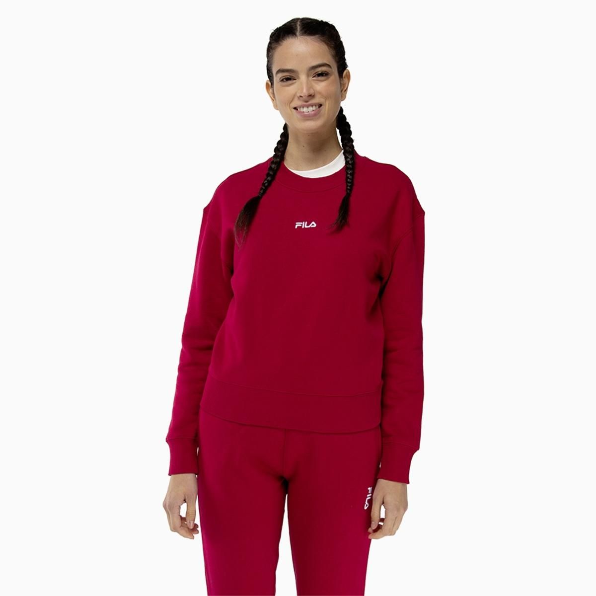 FILA - Polerón Fila Comfort Classic Light Mujer Rojo