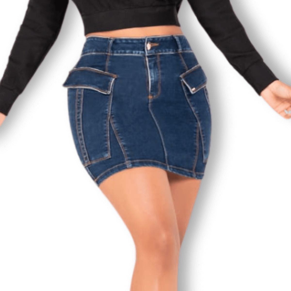 GRAZZIA - Mini Cargo Mujer Elasticada  Diseño Colombiano GR508