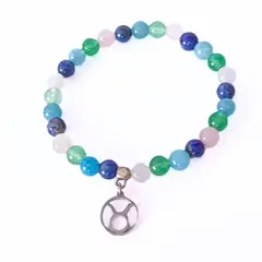 GENERICO - Pulsera Signo zodiacal Tauro con dije de acero