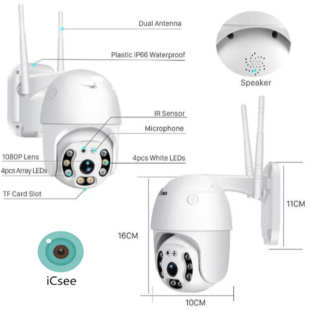 GENERICO - Cámara De Seguridad Smart Ip Wifi Para Exteriores Icsee