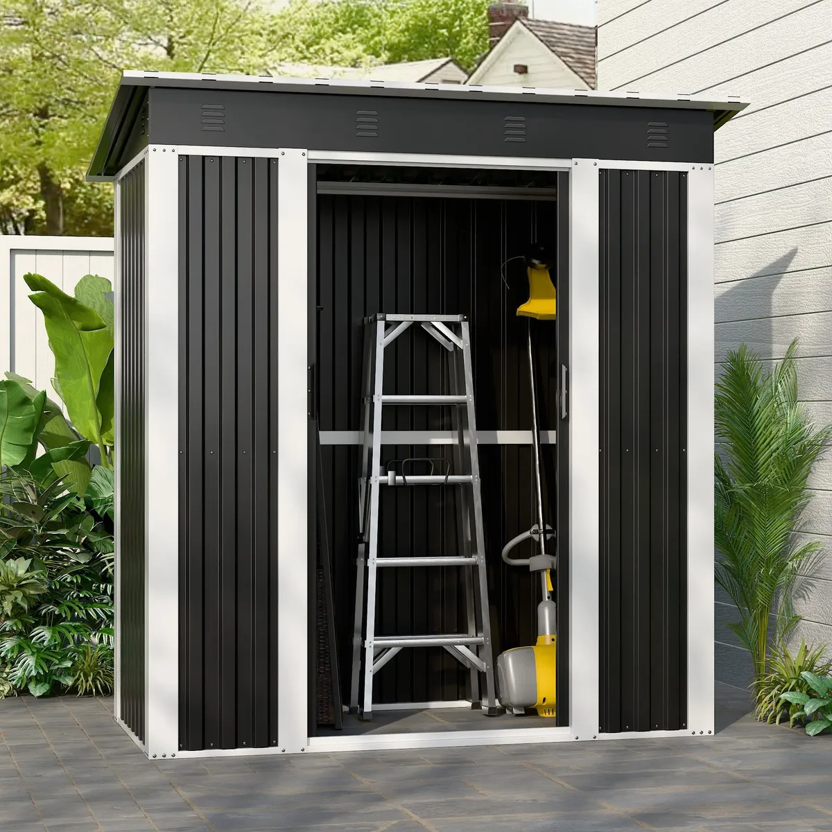 GENERICO - Bodega exterior techo simple 180x90 1.62 M2 - Linea Black SS-01