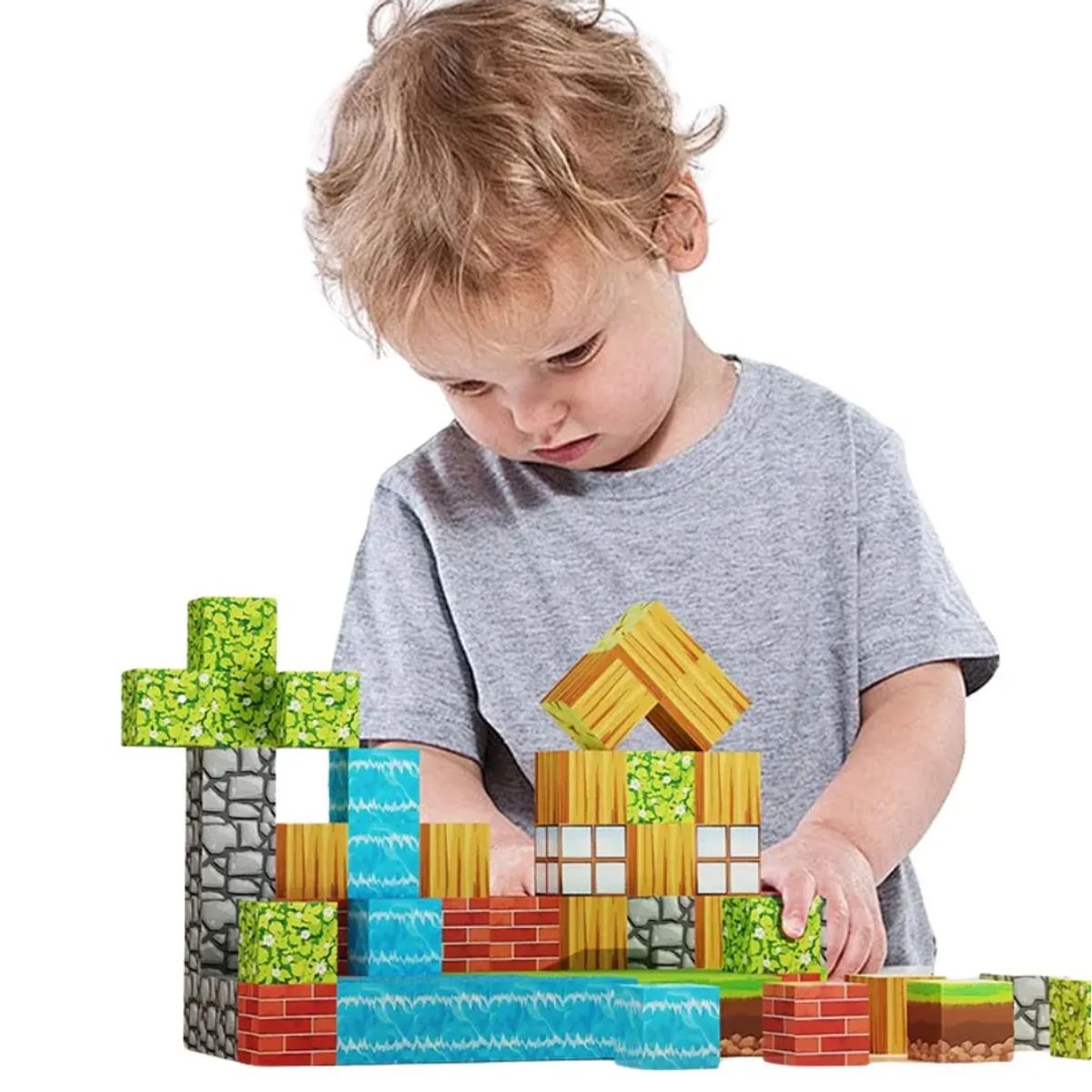 GENERICO - Cubo Magnético Tipo Minecraf 85 Pcs Juguete Taller Sin Fronteras