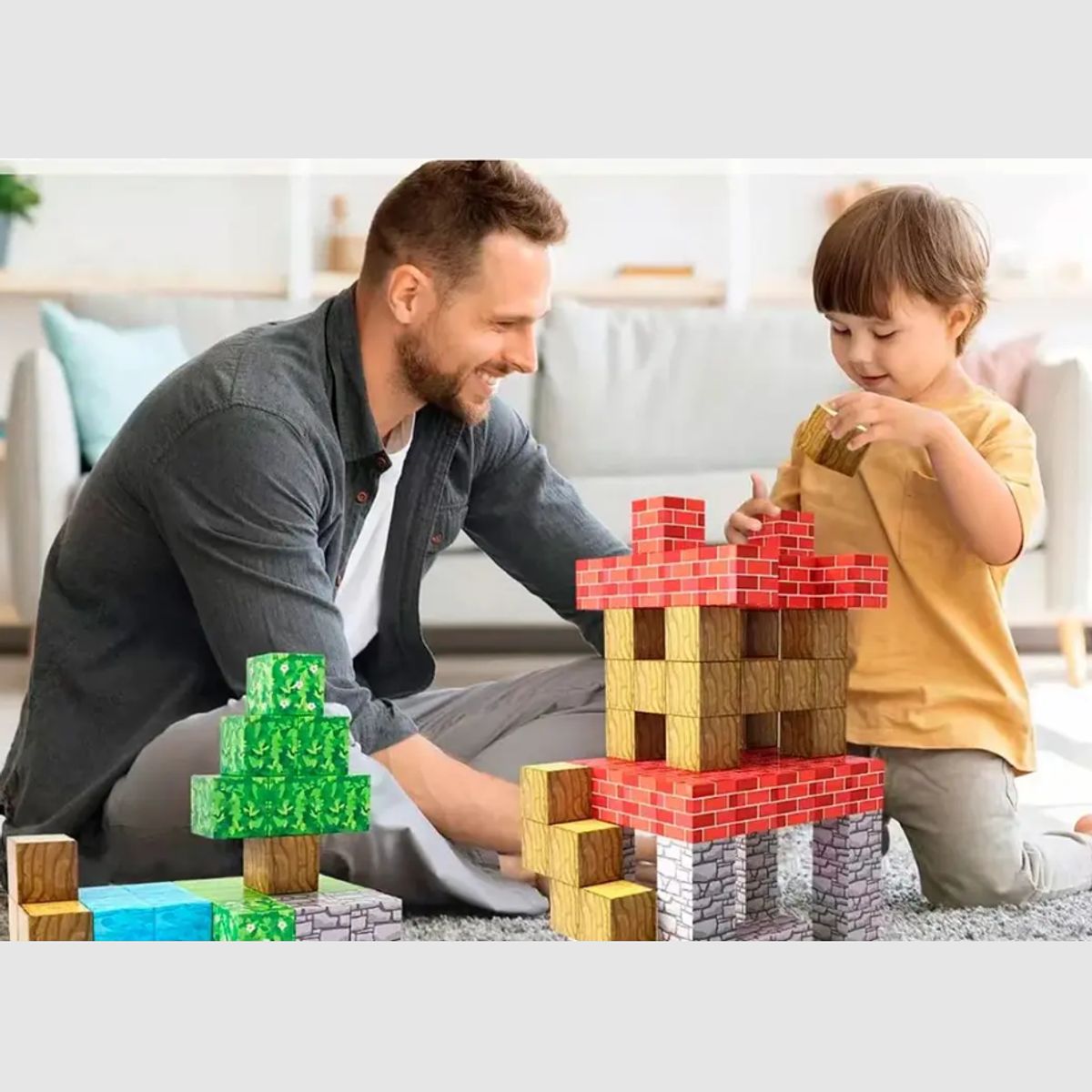 GENERICO - Cubo Magnético Tipo Minecraf 85 Pcs Juguete Taller Sin Fronteras