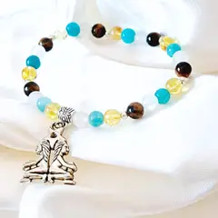 GENERICO - Pulsera Amuleto Géminis con dije grande