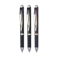 PENTEL - Set 3 Lápiz Ener Gel Permanente Retráctil 05mm Azul Negro Rojo