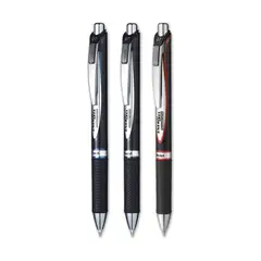 PENTEL - Set 3 Lápiz Ener Gel Permanente Retráctil 07mm Azul Negro Rojo