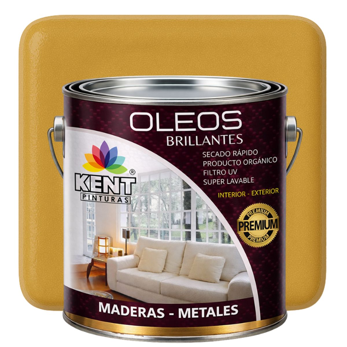KENT - OLEO BRILLANTE PREMIUM - MULTISUPERFICIES - GALON AMARILLO SIENA