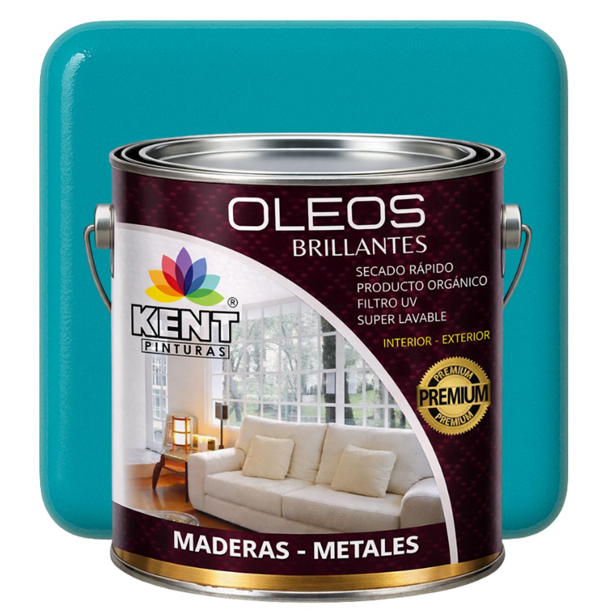 KENT - OLEO BRILLANTE PREMIUM - MULTISUPERFICIES - GALON AZUL TURQUESA