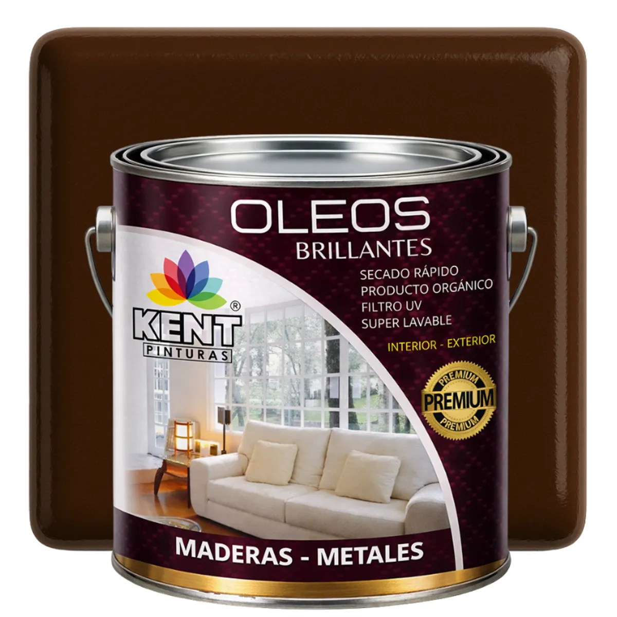 KENT - OLEO BRILLANTE PREMIUM - MULTISUPERFICIES - GALON NOGAL MEDIO