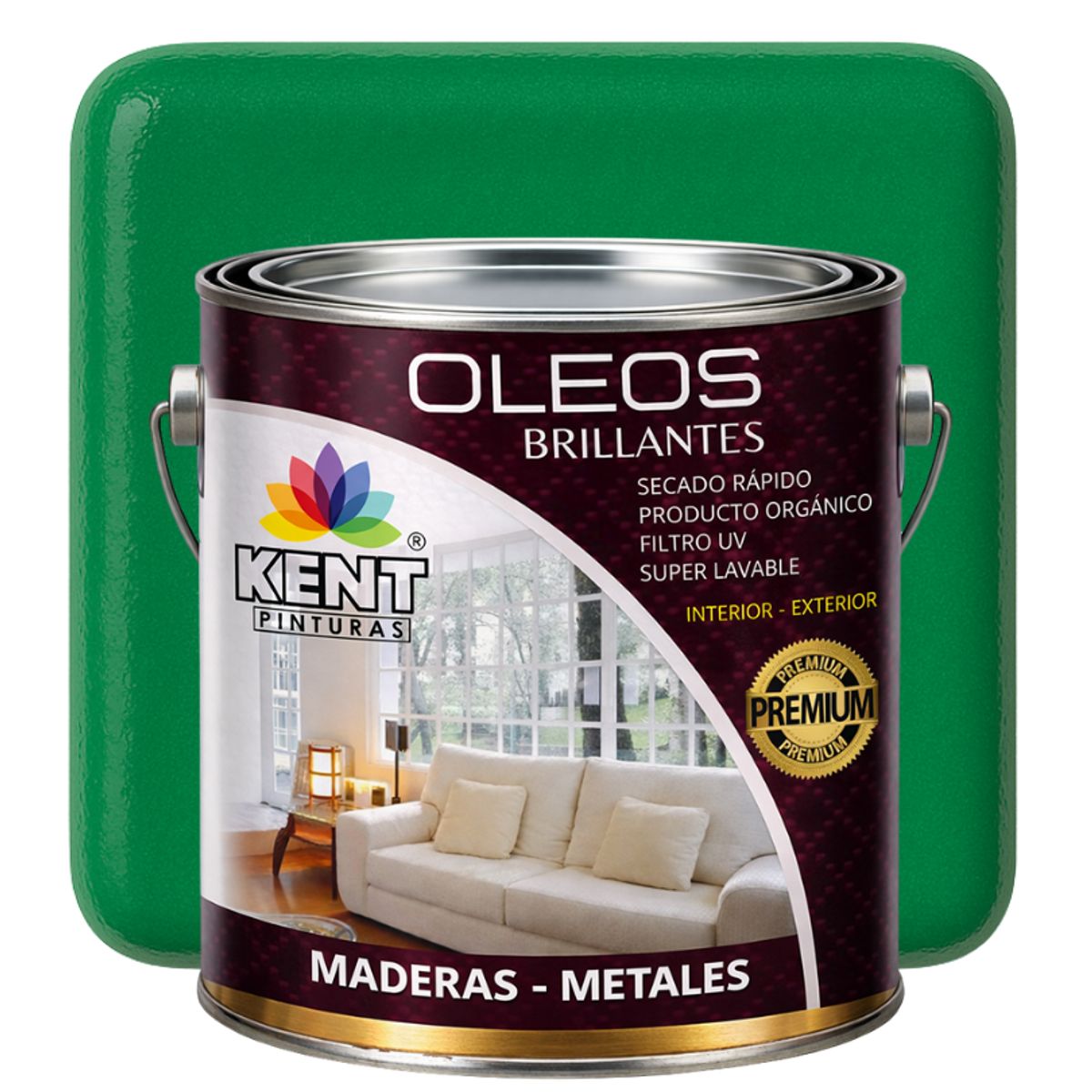 KENT - OLEO BRILLANTE PREMIUM - MULTISUPERFICIES - GALON VERDE ESMERALDA