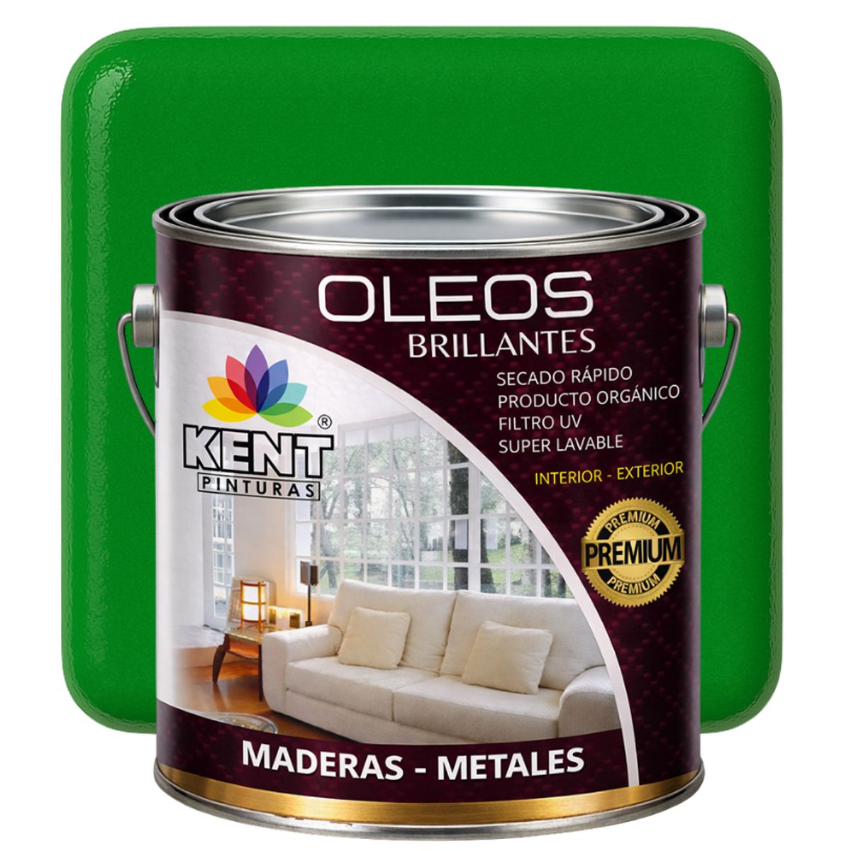 KENT - OLEO BRILLANTE PREMIUM - MULTISUPERFICIES - GALON VERDE MENTA INTENSO