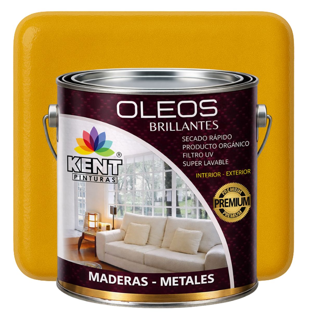 KENT - OLEO BRILLANTE PREMIUM - MULTISUPERFICIES - GALON AMARILLO MOSTAZA