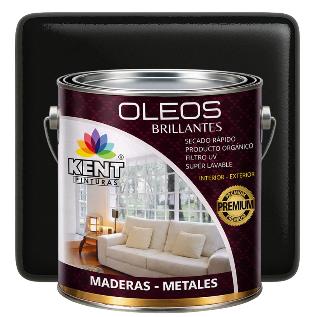 KENT - OLEO BRILLANTE PREMIUM - MULTISUPERFICIES - GALON NEGRO ABSOLUTO