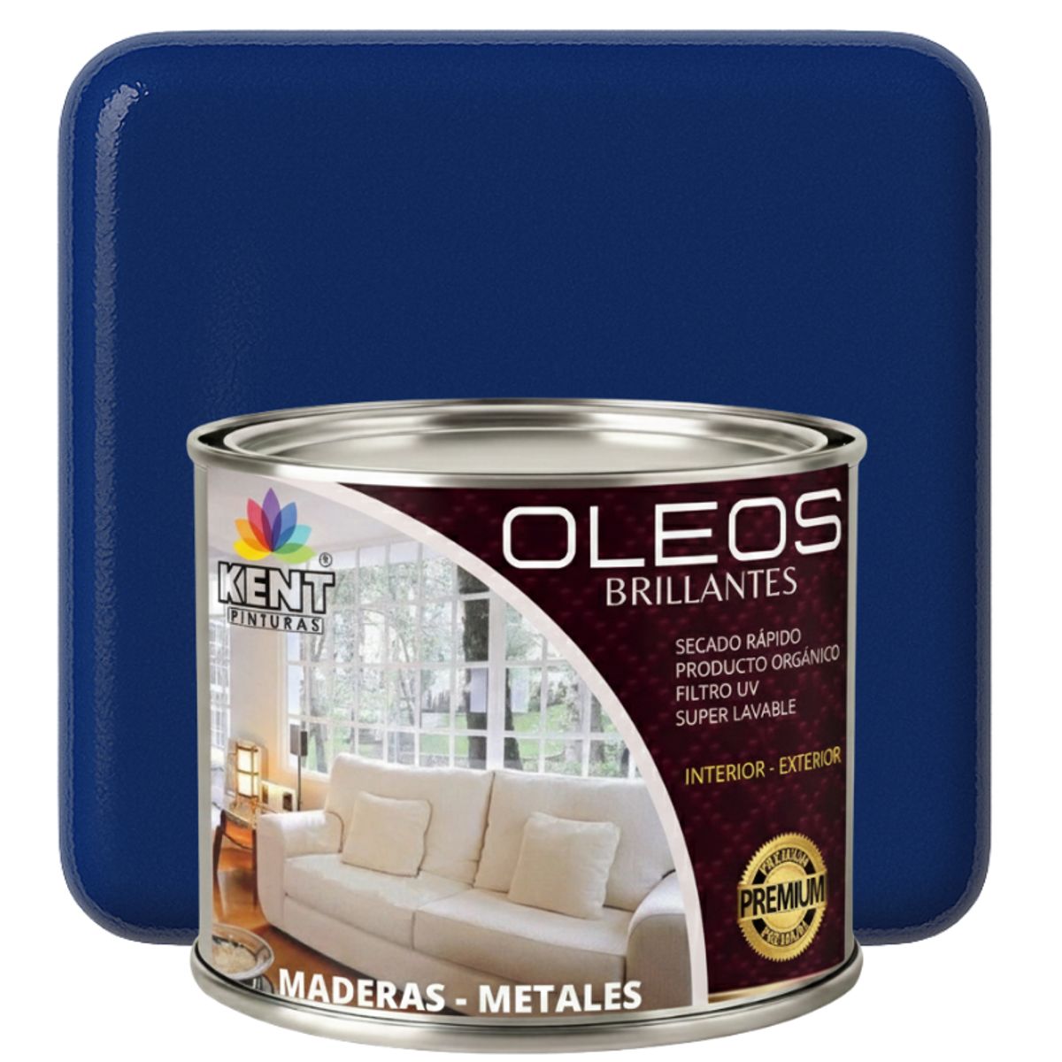 KENT - OLEO BRILLANTE PREMIUM - MULTISUPERFICIES - MEDIO GALON AZUL ULTRAMAR