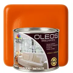 KENT - OLEO BRILLANTE PREMIUM - MULTISUPERFICIES - MEDIO GALON NARANJA BRILLANTE
