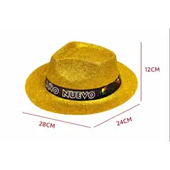 GENERICO - Pack 12 Sombreros Cotillon Ano Nuevo Colores Surtidos PVC