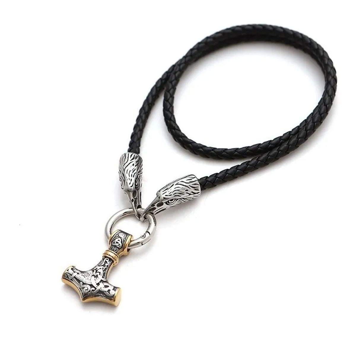 GENERICO - Collar Martillo Gold Vikingo Hombre Nordico Aguila