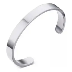 GENERICO - Pulsera Plateado Acero Quirúrgico 10mm Hombre Moda Masculina