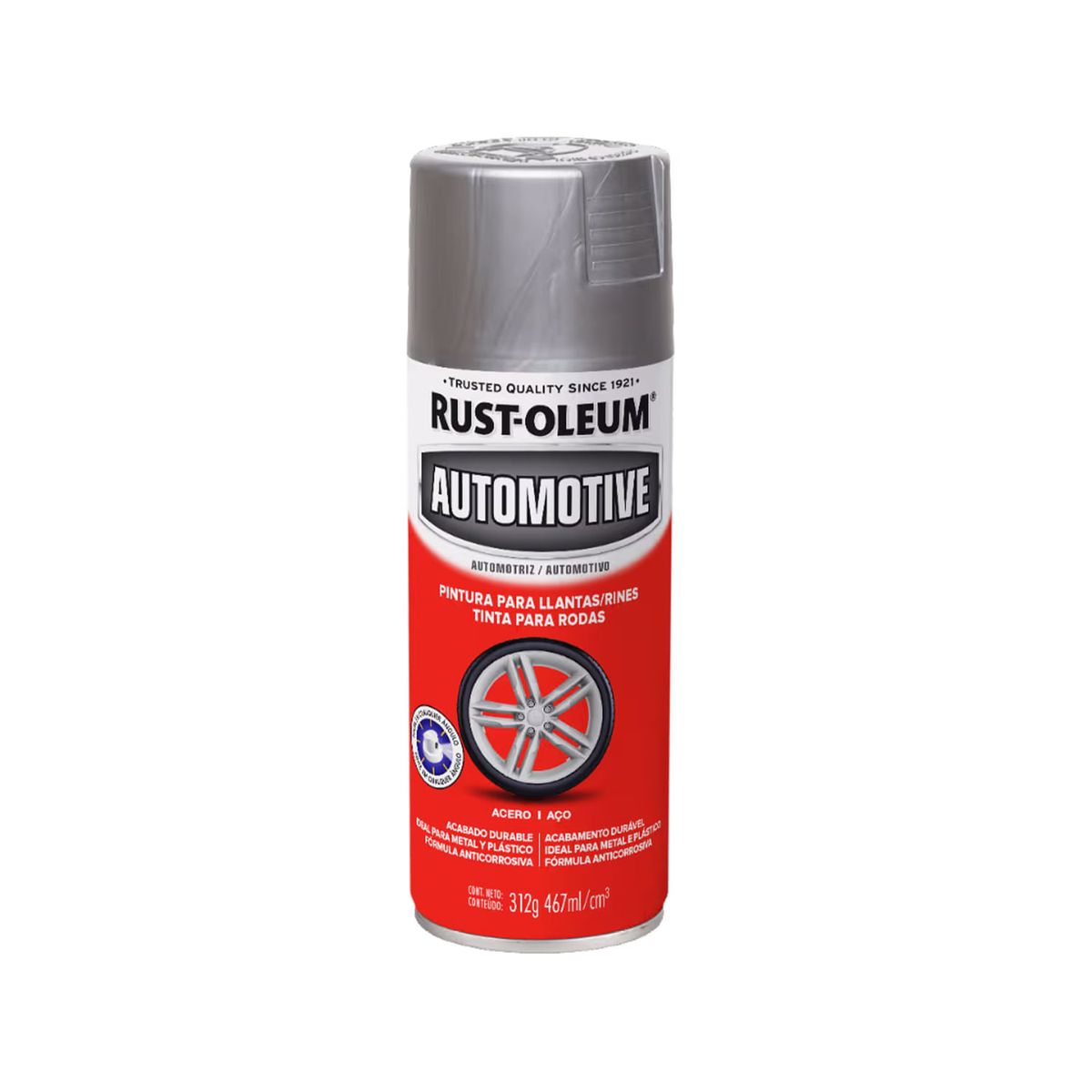 RUST OLEUM - Pintura en Spray Automotive para Llantas/Rines Acero Satinado 312 g