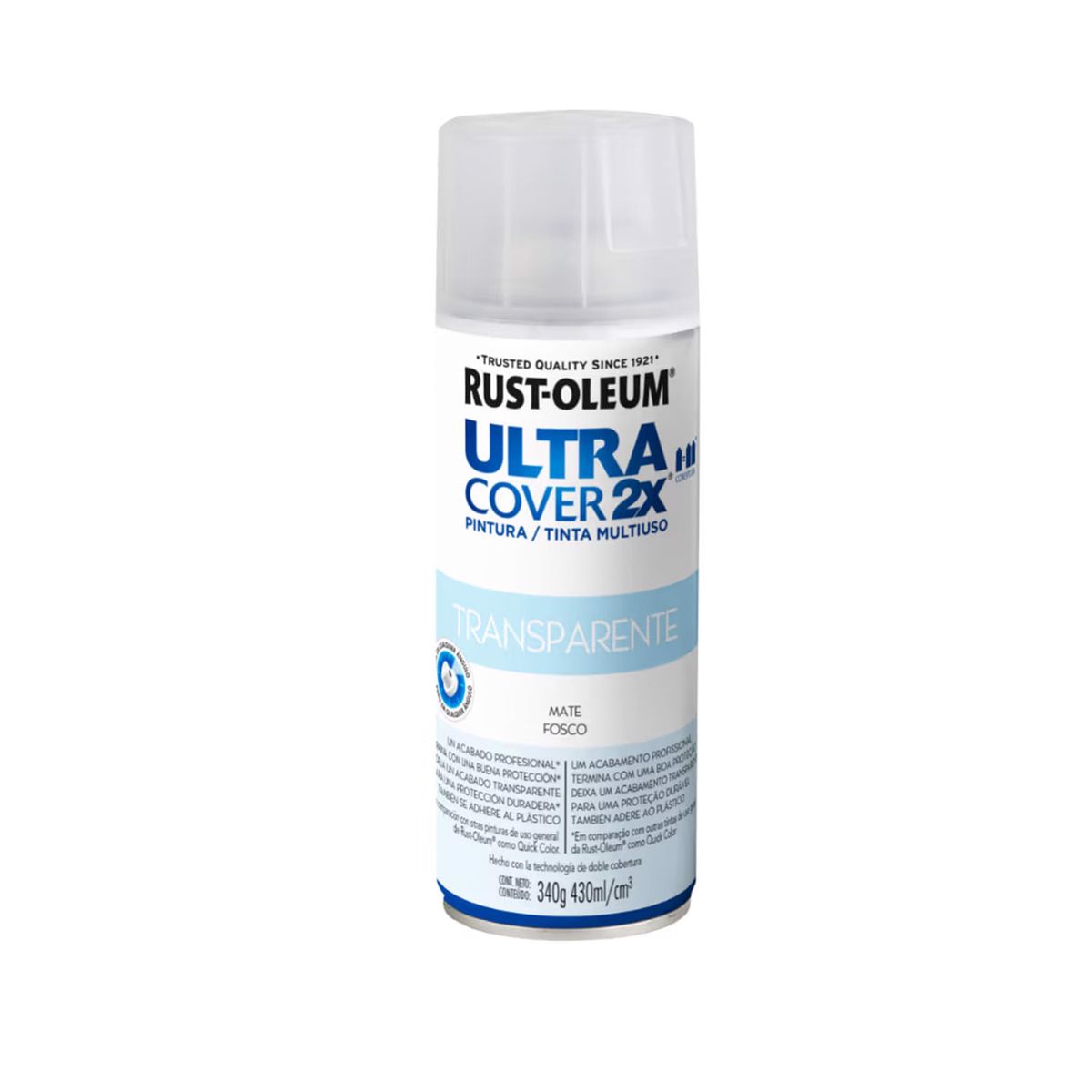 RUST OLEUM - Pintura en Spray Ultra Cover 2X Multiuso Transparente Mate 340 g
