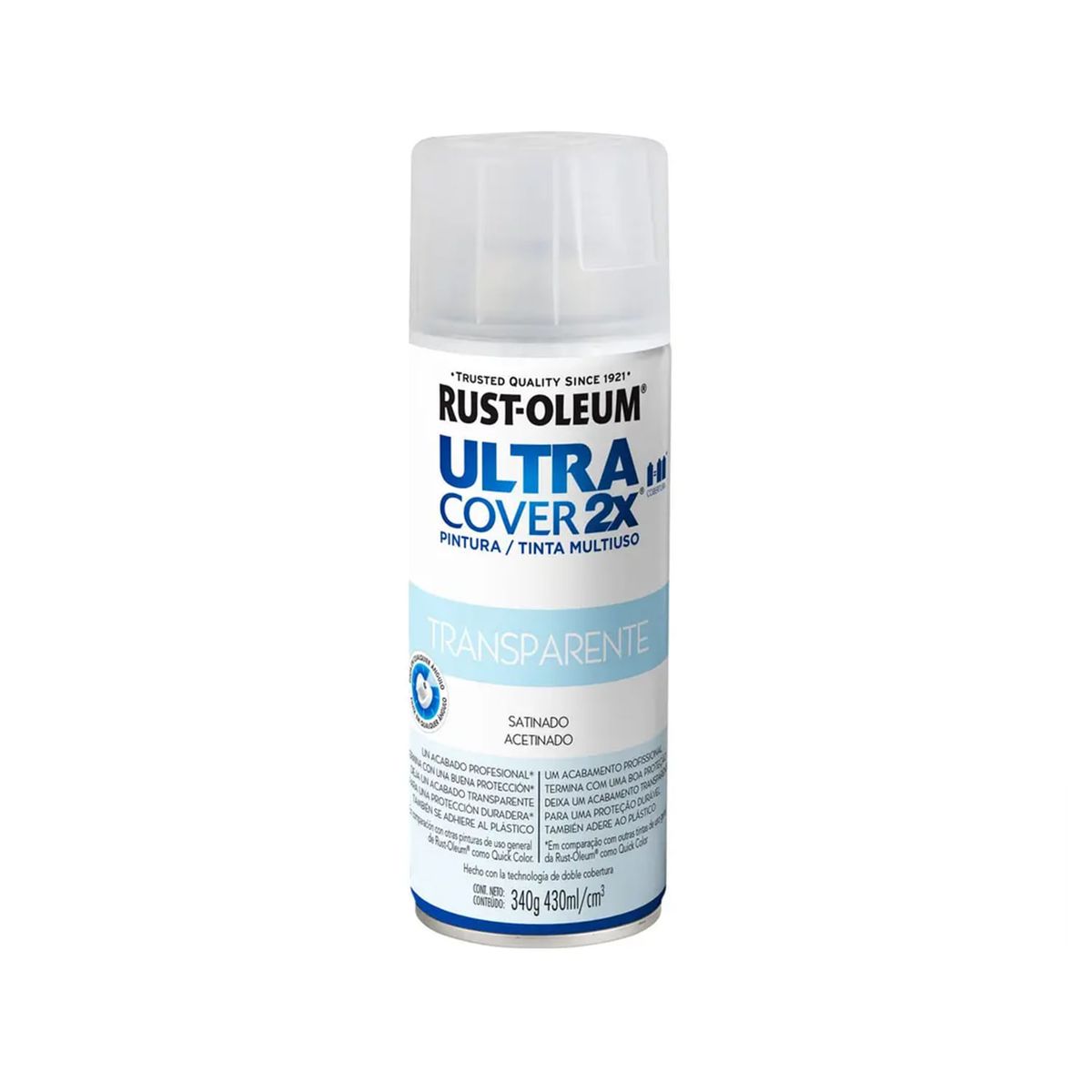 RUST OLEUM - Pintura en Spray Ultra Cover 2X Multiuso Blanco Viejo Satinado 340 g
