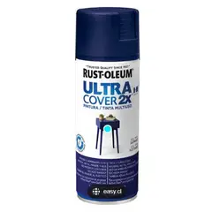 RUST OLEUM - Pintura en Spray Ultra Cover 2X Multiuso Azul Tinta Satinado 340 g
