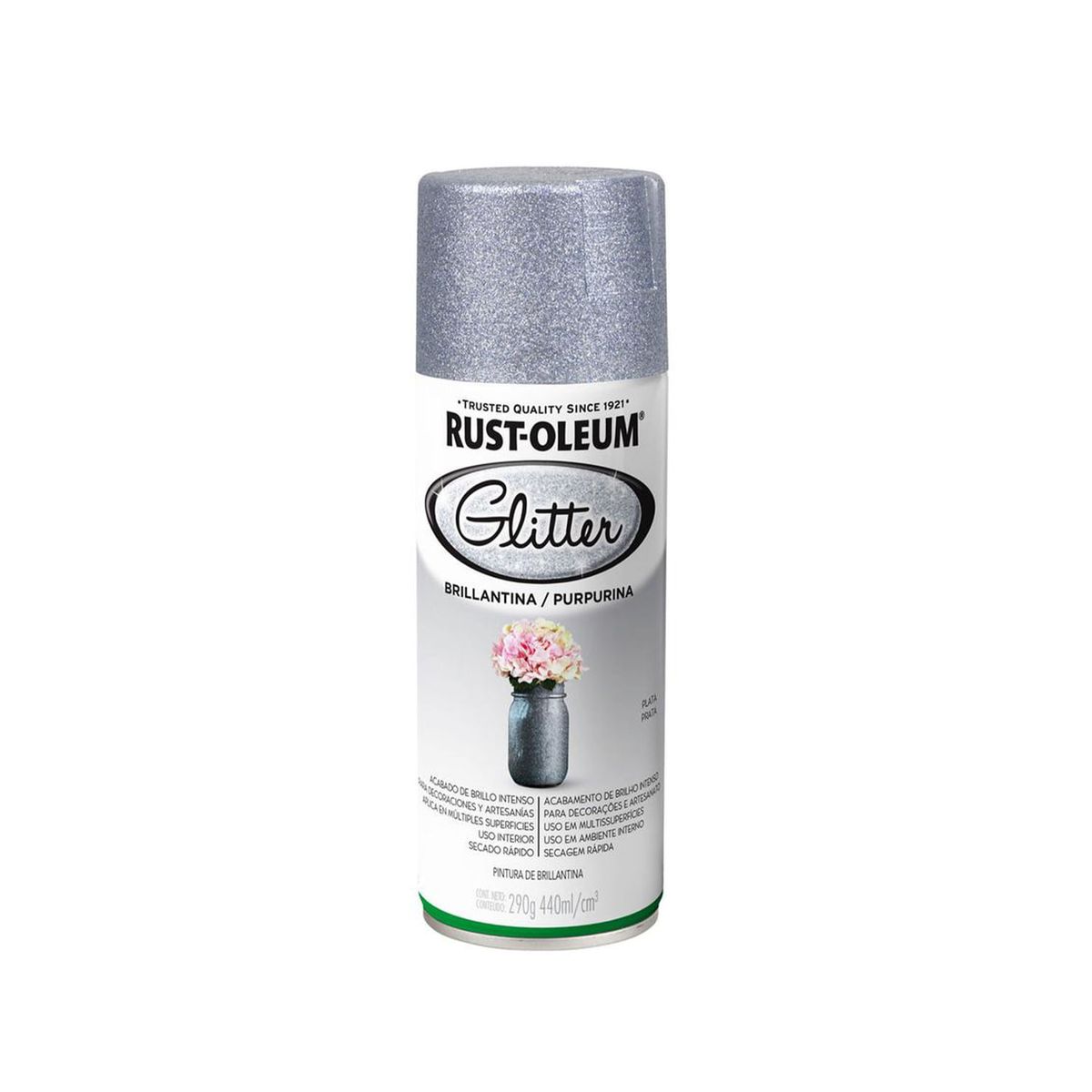 RUST OLEUM - Pintura en Spray Specialty Glitter Brillantina Plata Brillante 290 g