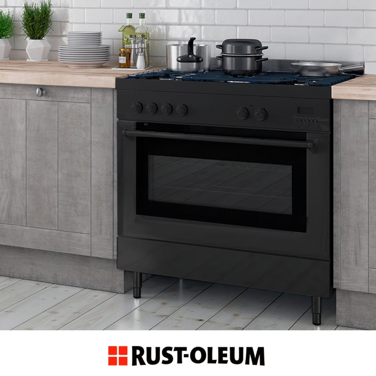 RUST OLEUM - Pintura en Spray High Heat Alta Temperatura Negro Mate 340 g